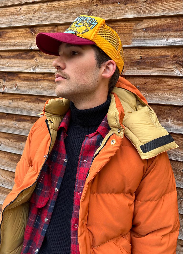 CRESCENT DOWN WORKS - Down Sweater | 60/40 Cotton/Nylon Down Jacket | Rust/Khaki - HANSEN Garments