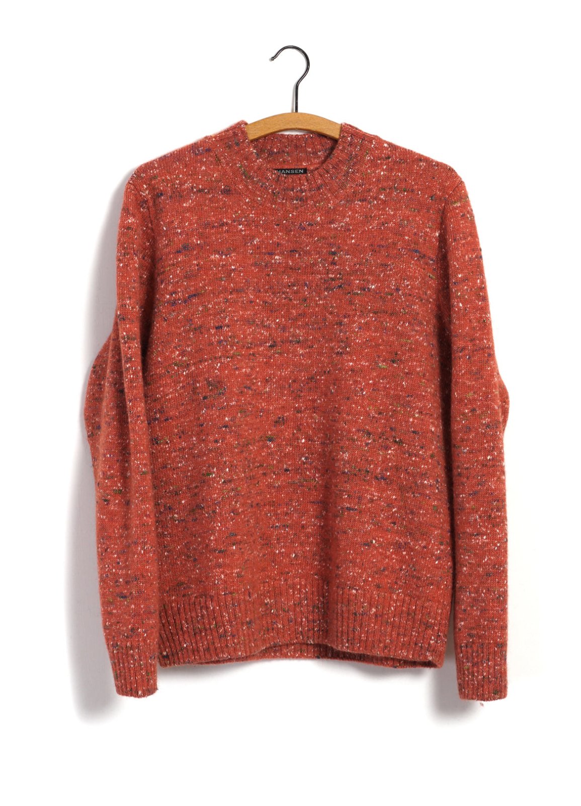 HANSEN GARMENTS - EIVIND | Crew Neck Rib Sweater | Donegal Coral - HANSEN Garments