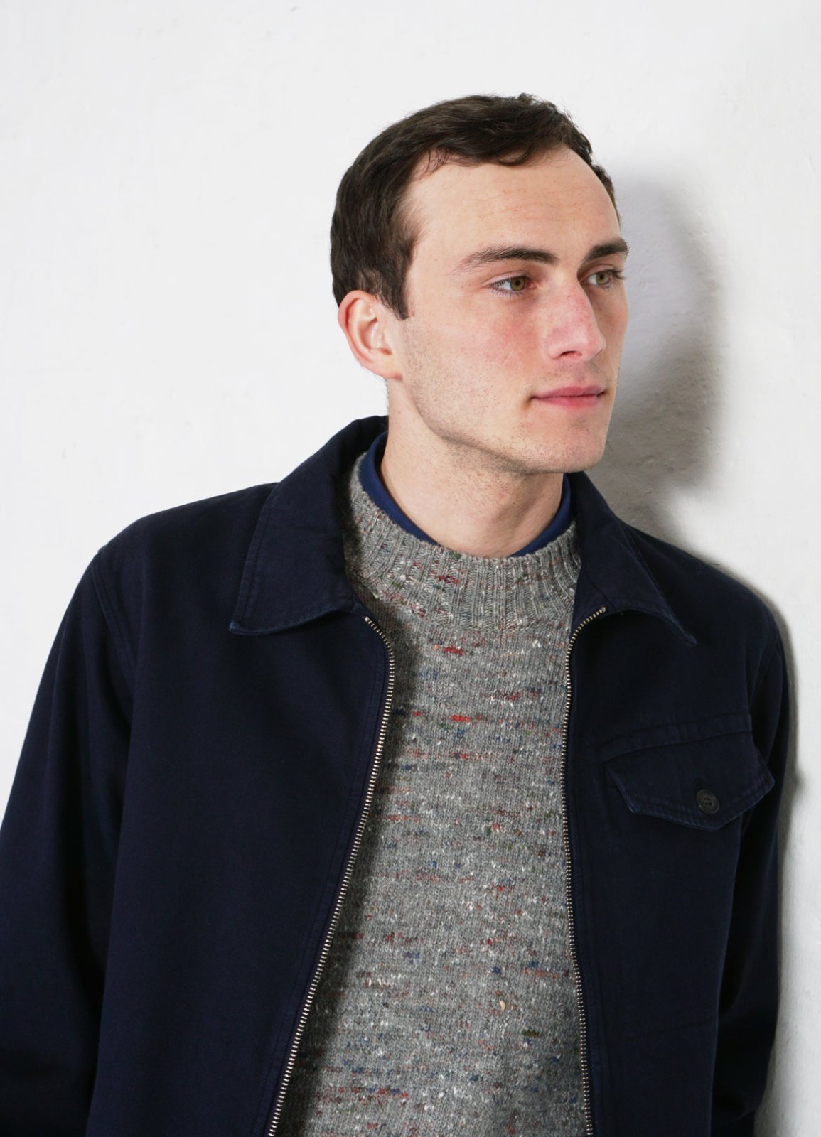 HANSEN GARMENTS - EIVIND | Crew Neck Rib Sweater | Donegal Grey - HANSEN Garments