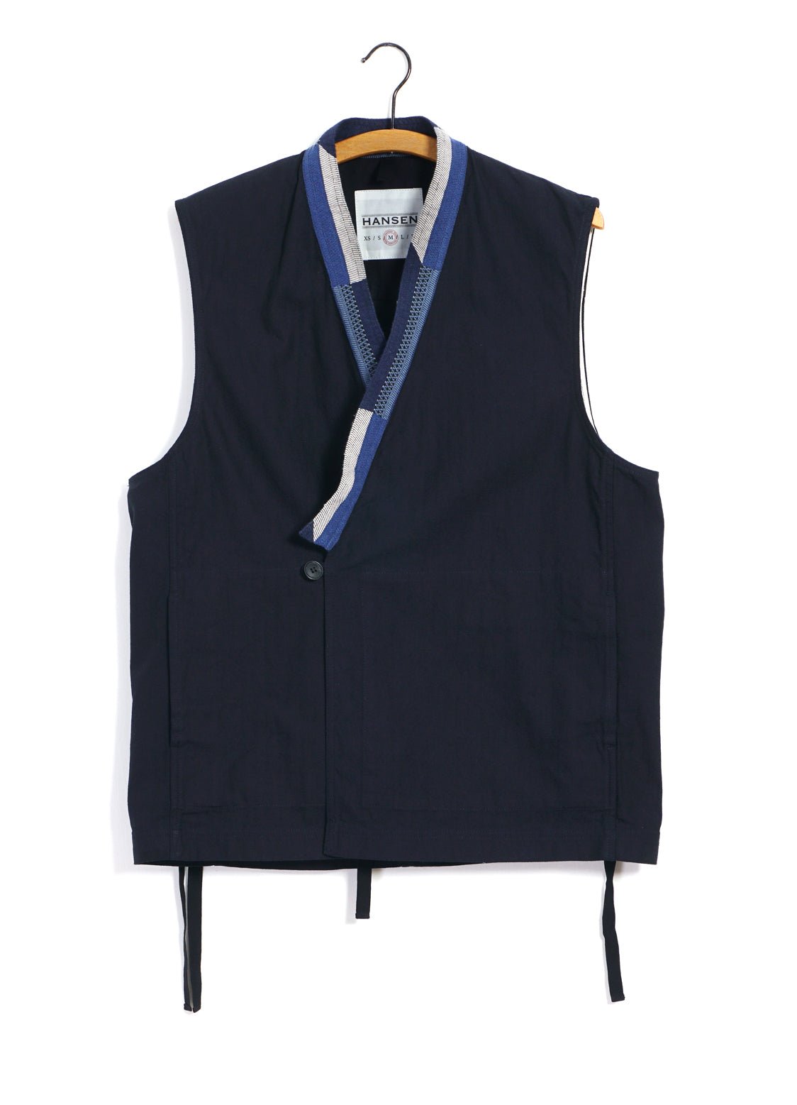 HANSEN GARMENTS - HAUK | Eastern Waistcoat | Indigo Herringbone - HANSEN Garments