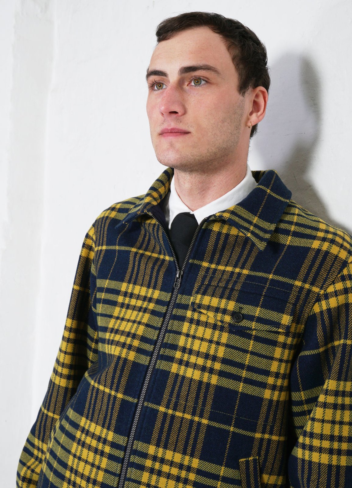 HANSEN GARMENTS - JARLE | Casual Zipper Jacket | Yellow Check - HANSEN Garments