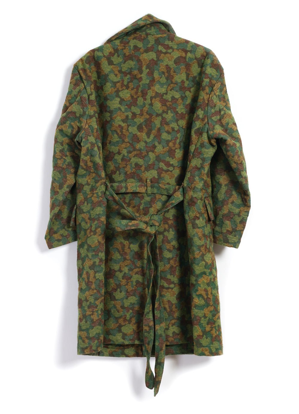 MONITALY - JUTE COAT | Oversized Coat With Belt | Green Jacquard Camo - HANSEN Garments