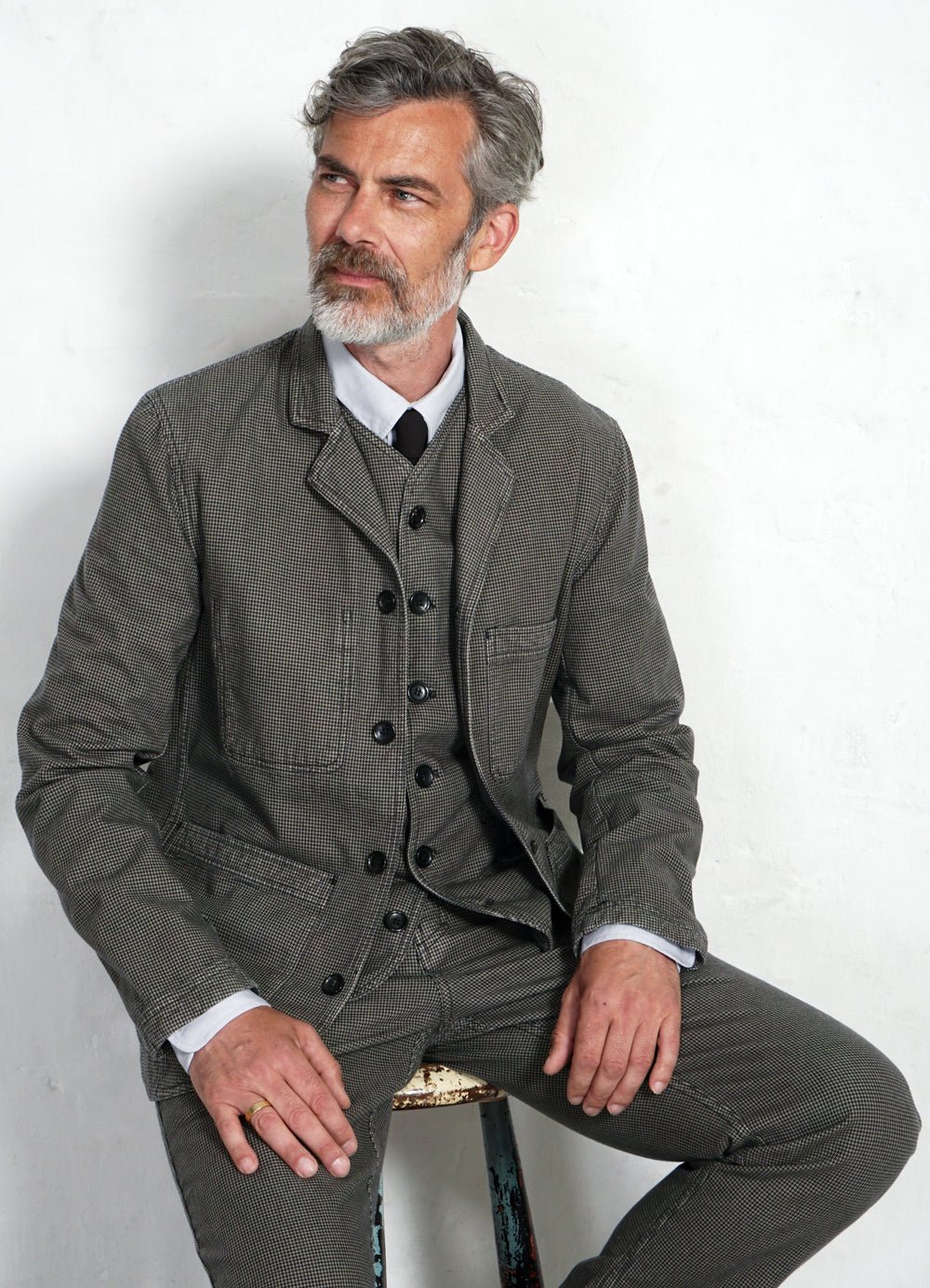 HANSEN GARMENTS - KAJ | Casual Waistcoat | Black Sand - HANSEN Garments